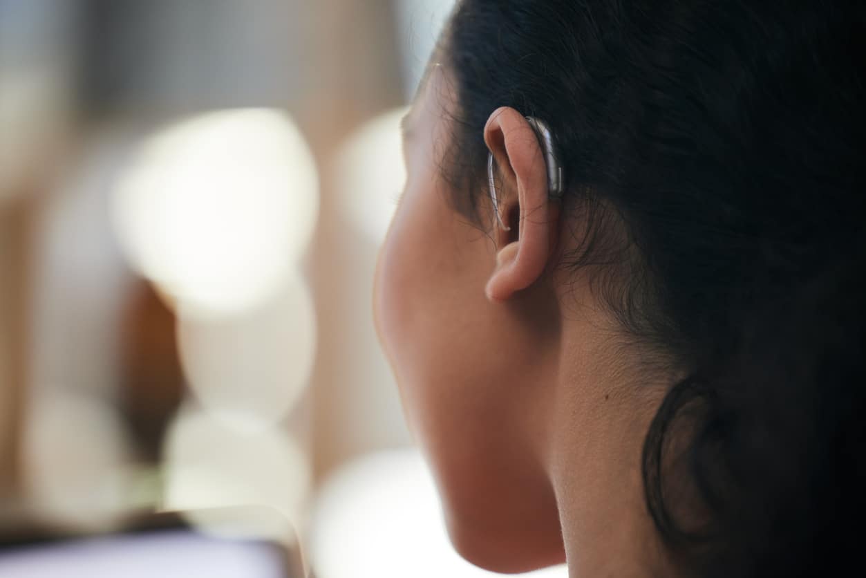 Close up of hearing aid